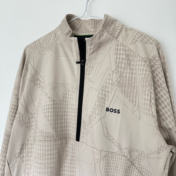 (NWT) BOSS Men's Patterned Beige Sweatshirt - Picture 5 of 12